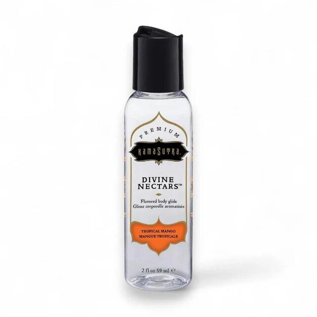 KAMASUTRA Lubrifiant cu aromă Divine Nectars Tropical Mango pe bază de apă cu aromă de mango 60 ml