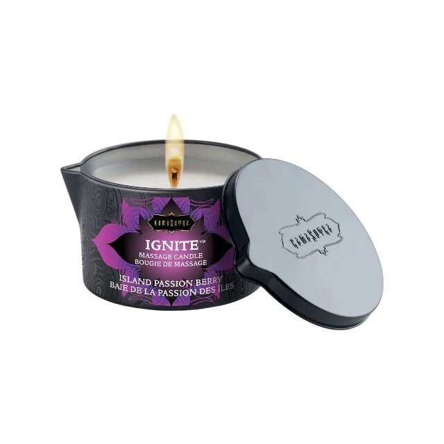 KAMASUTRA Lumânare pentru masaj Ignite Island Passion Berry aromă de fructul pasiunii și fructe de pădure 170 gr