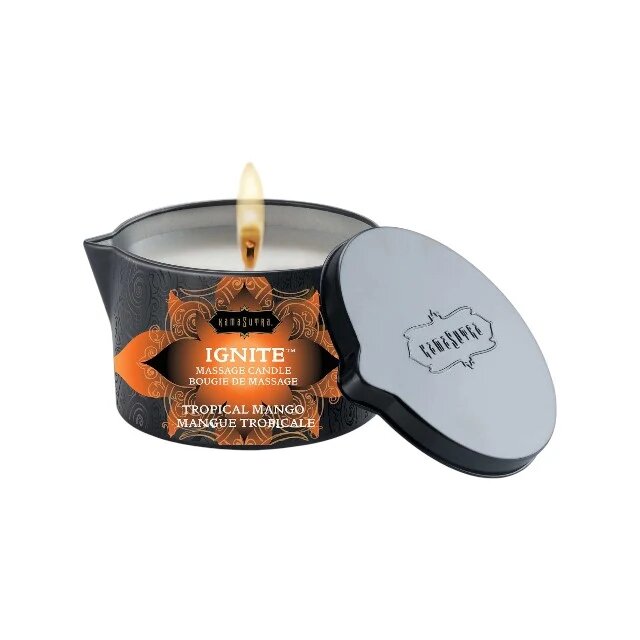 KAMASUTRA Lumânare pentru masaj Ignite Sweet Almond cu unt de shea aromă de migdale 170 gr