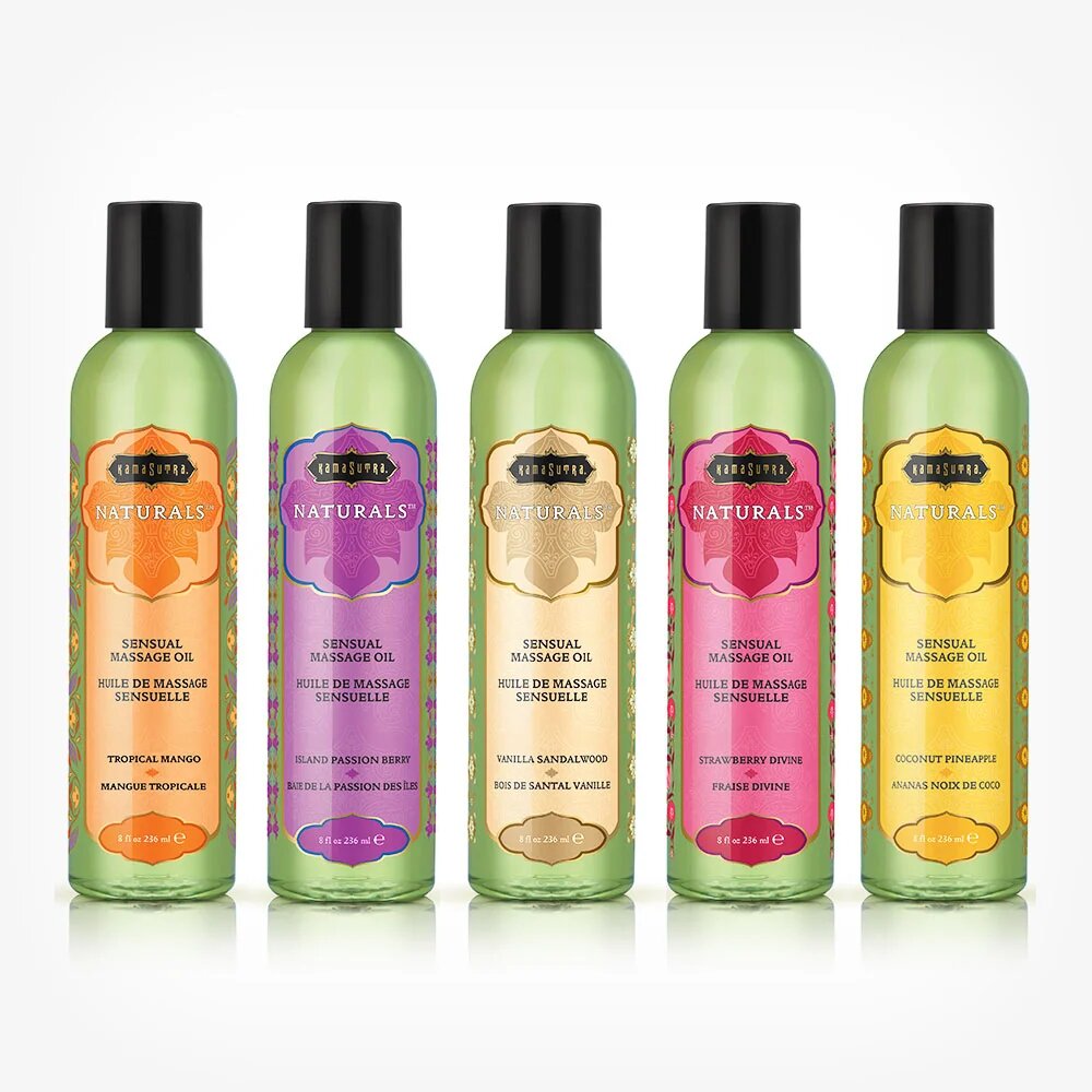 KAMASUTRA Ulei de masaj NATURALS Island Passion Berry cu aromă de fructul pasiunii și fructe de pădure 236 ml