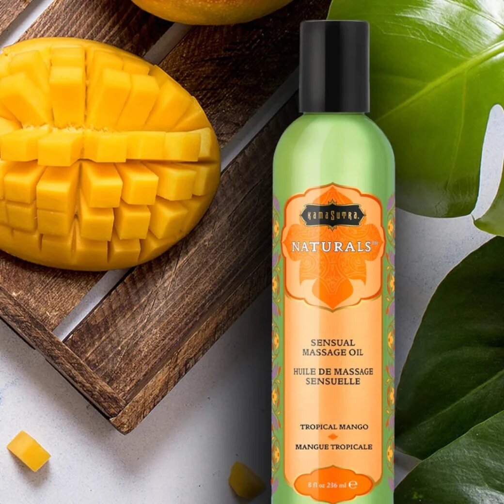 KAMASUTRA Ulei de masaj NATURALS Tropical Mango cu aromă de mango și note de piersică 236 ml