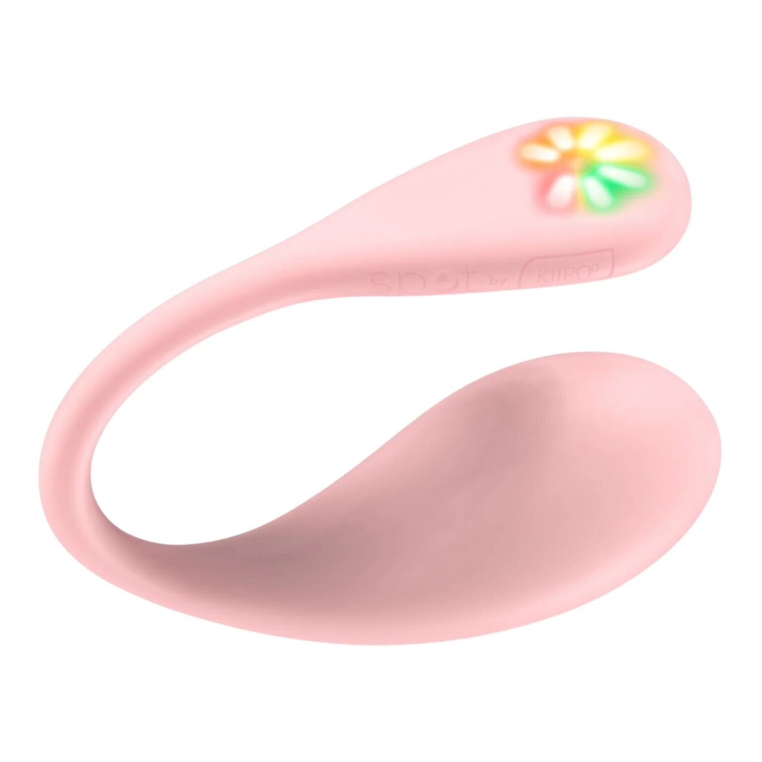 KIIROO Vibrator interactiv SPOT cu lumini LED curcubeu control prin aplicație 6 funcții de vibrație rezistent la apă roz
