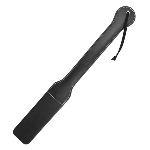 KINK Paleta - FINE LONG pentru jocuri erotice BDSM din piele negru 45.5 X 5.5 CM