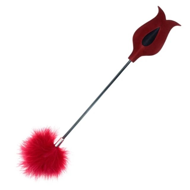KINK Paleta - ROSE pentru jocuri erotice BDSM din piele cu puf roz 8 cm