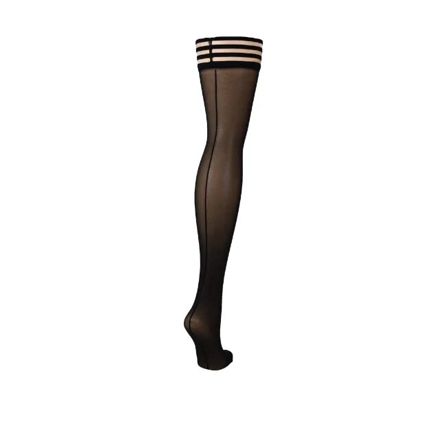 KIX'IES Dresuri sexy KIX’IES LOIS cu cusătură pe spate și benzi anti-alunecare negru mărime A (XS-S) (model 1307A)