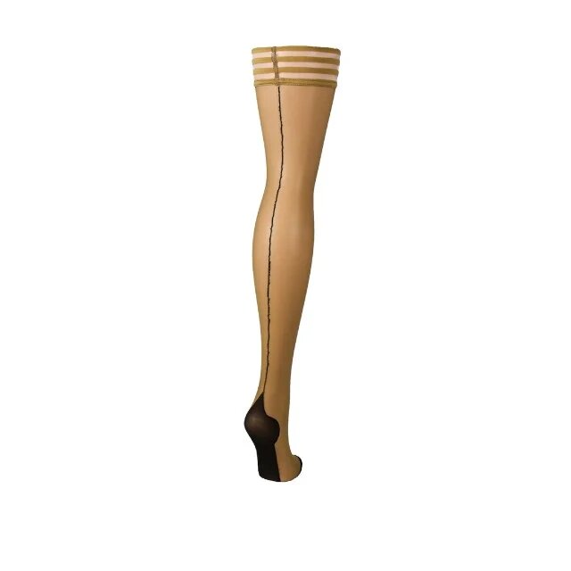 KIX'IES Dresuri sexy KIX’IES RUBY cu cusătură pe spate și benzi anti-alunecare culoarea pielii mărime C (L-XL) (model 1318C)