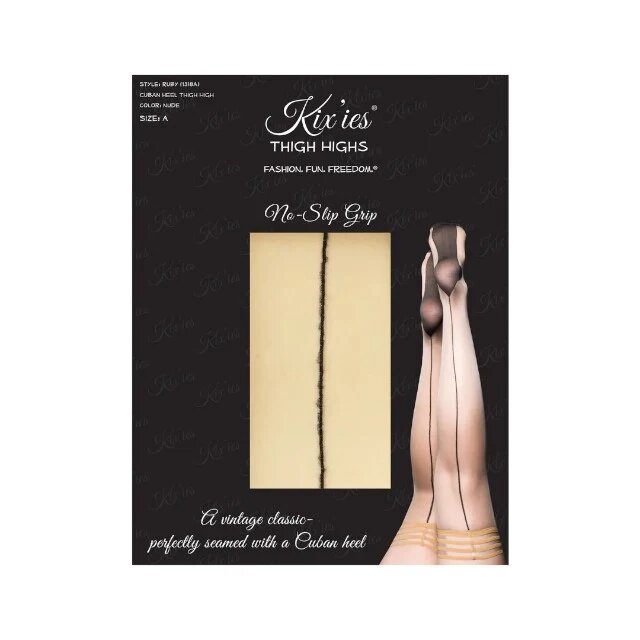 KIX'IES Dresuri sexy KIX’IES RUBY cu cusătură pe spate și benzi anti-alunecare culoarea pielii mărime C (L-XL) (model 1318C)