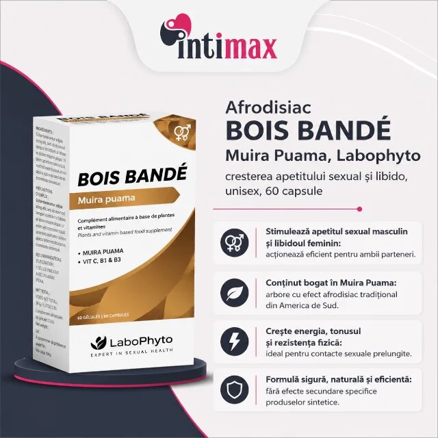 Labophyto Afrodisiac BOIS BANDE - Muira Puama cresterea apetitului sexual si libido unisex 60 capsule