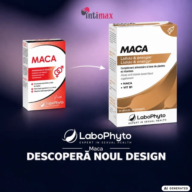 Labophyto Afrodisiac Maca pentru cresterea apetitului sexual libidoului fertilitate unisex. 60 capsule