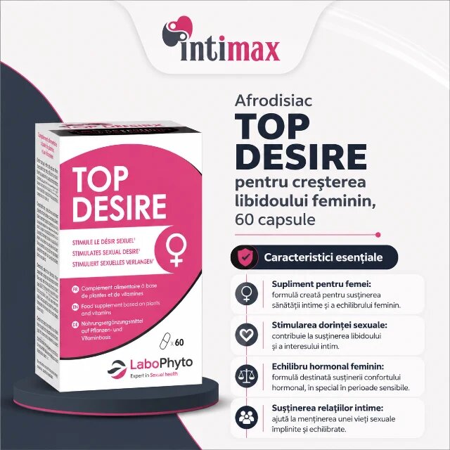 Labophyto Afrodisiac TOP DESIRE pentru cresterea libidoului feminin 60 capsule