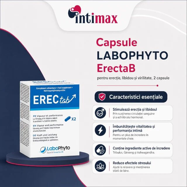 Labophyto Capsule ErectaB pentru erecție libidou și virilitate 2 capsule