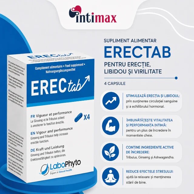 Labophyto Capsule ErectaB pentru erecție libidou și virilitate 4 capsule