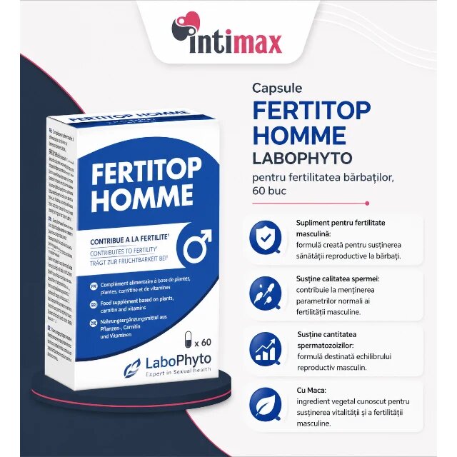 Labophyto Capsule FertiTop HOMME pentru fertilitatea bărbaților 60 buc