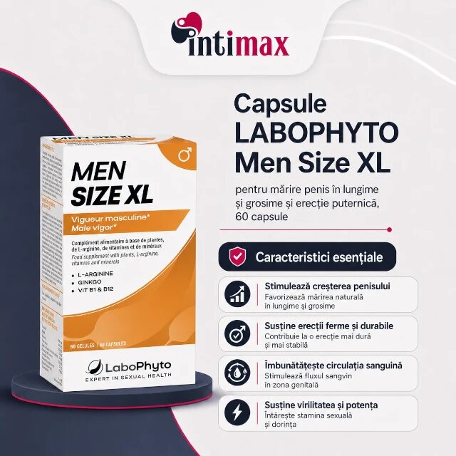 Labophyto Capsule MENSIZE XL pentru mărire penis în lungime și grosime și erecție puternică 60 capsule