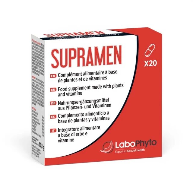 Labophyto Capsule SUPRAMEN Sexual Power 4 în 1 potență erecție întârziere ejaculare libido 20 capsule