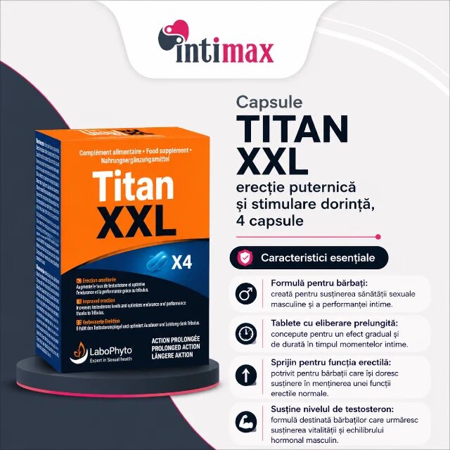 Labophyto Capsule TITAN XXL erecție puternică și stimulare dorintă 4 capsule