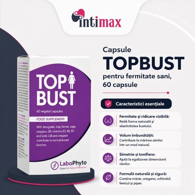 Labophyto Capsule TOPBUST pentru fermitate sâni 60 capsule