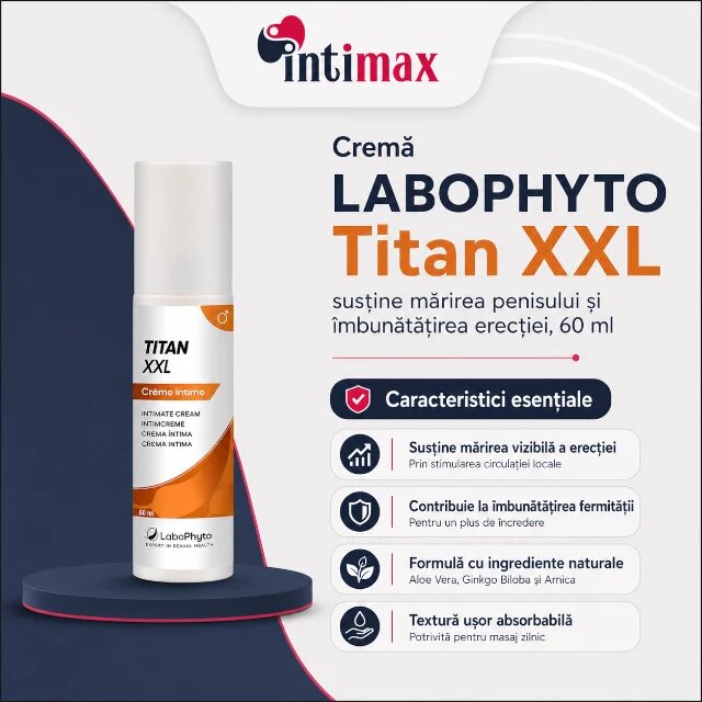 Labophyto Cremă Titan XXL susține mărirea penisului și îmbunătățirea erecției 60 ml