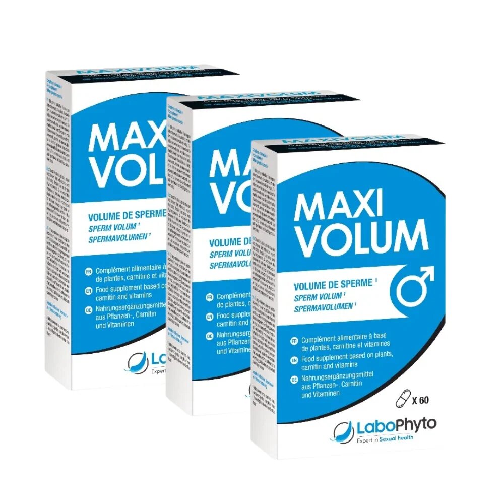 Labophyto Pachet bărbați: 3 cutii capsule MAXIVOLUM pentru creșterea volumului și calității spermei 3 x 60 capsule