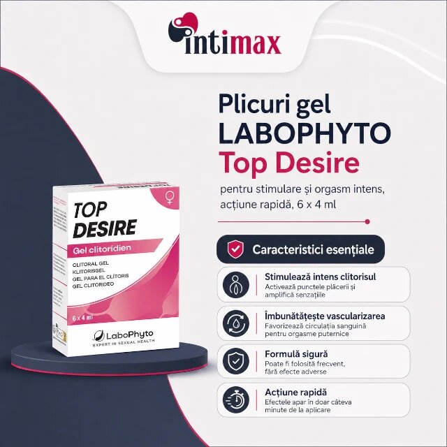 Labophyto Plicuri gel Top Desire pentru stimulare și orgasm intens acțiune rapidă 6 x 4 ml