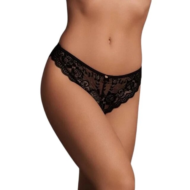 LE DESIR BY SHOTS Chilot tanga LE DÉSIR BY SHOTS Claire Elastic Lace Brief design din dantelă cu decupaj în spate culoare negru mărime universală