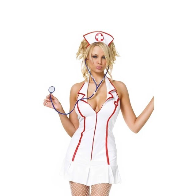 Leg Avenue Costum 3 piese LegAvenue - Head Nurse mode 83050 mărimea M/L alb