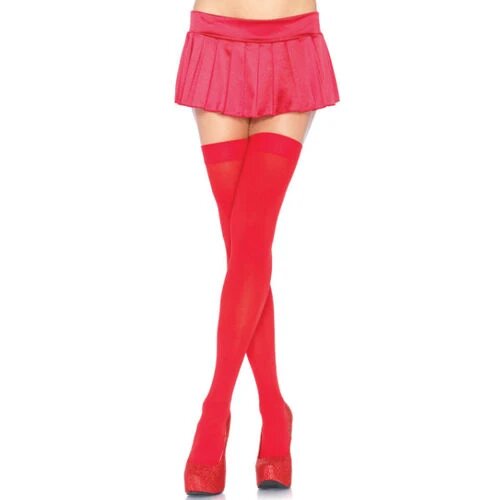 Leg Avenue Dresuri sexy 6672 ciorapi opaci pentru portjartier roșu mărime universală