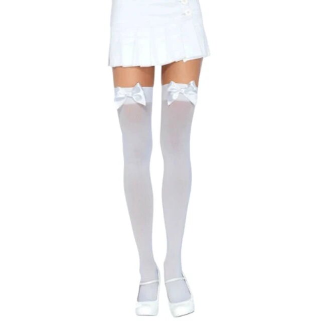 Leg Avenue Dresuri sexy cu fundiță din satin mărime universală culoare alb model 6255