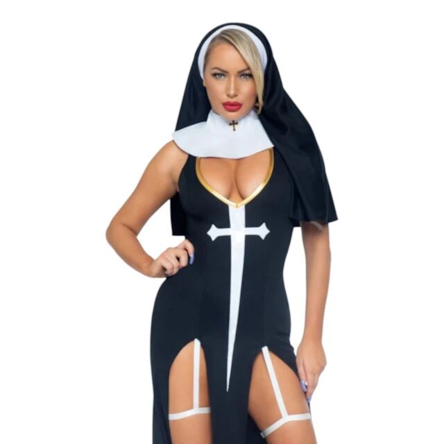 Leg Avenue Lenjerie erotică Sultry Sinner Dress rochie roleplay călugăriță culoare negru mărimea S