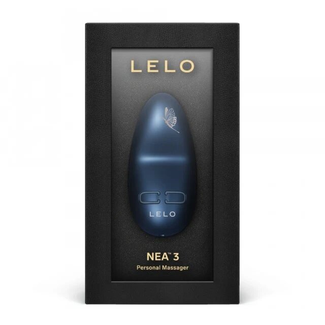 LELO Aparat de masaj NEA 3 Blue pentru corp și zone intime cu 10 funcții de vibrație design cu fluturi și flori albastru