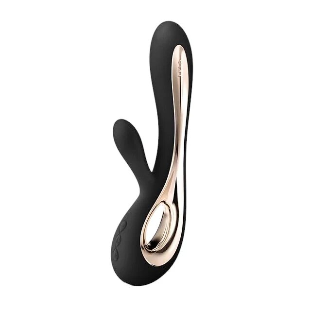 LELO Vibrator rabbit SORAYA 2 pentru stimularea clitorisului și punctului G 12 funcții de vibrație negru cu auriu