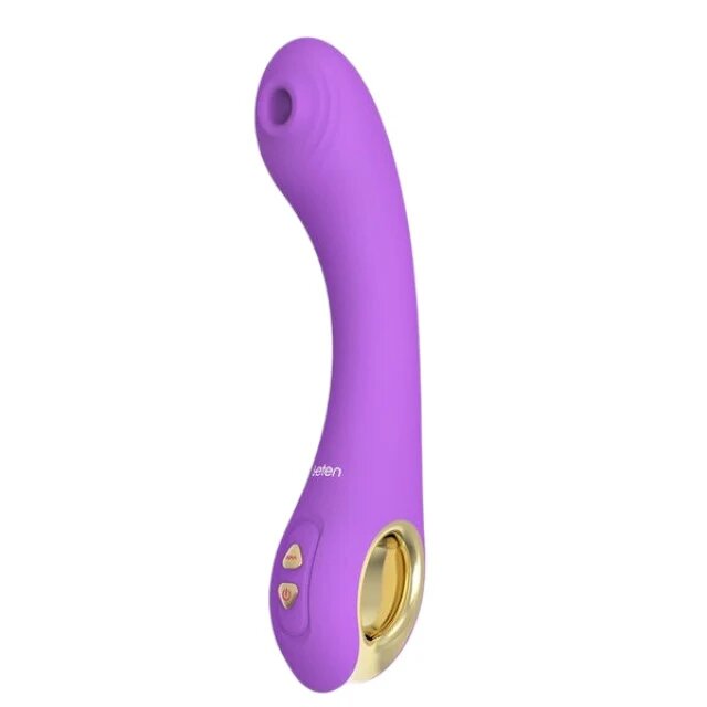 Leten Vibrator G-Spot Sucking Vibrator pentru stimularea punctului G cu funcții multiple de aspirare și vibrație mov cu auriu