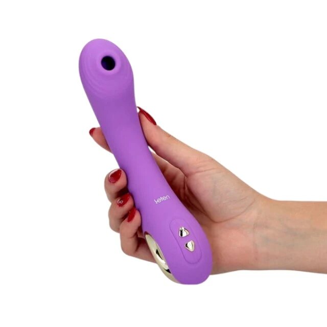 Leten Vibrator G-Spot Sucking Vibrator pentru stimularea punctului G cu funcții multiple de aspirare și vibrație mov cu auriu