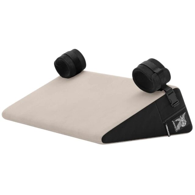 LIBERATOR Pernă de sex Bondage Wedge mobilier pentru jocuri erotice BDSM design ergonomic cu cătușe detașabile culoare crem