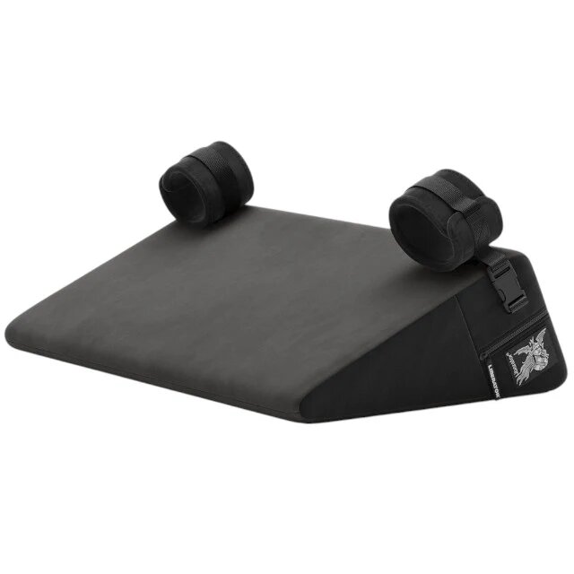 LIBERATOR Pernă de sex Bondage Wedge mobilier pentru jocuri erotice BDSM design ergonomic cu cătușe detașabile culoare negru