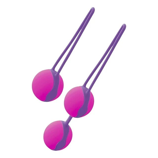 LIEBE Bile kegel Love Balls Set din silicon premium pentru tonifierea mușchilor pelvieni cu greutăți progresive roz cu mov