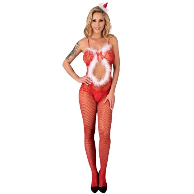 LivCo Corsetti Lenjerie Bodystocking LivcoCorsetti Fashion - CHRISTMAS LC 17178 rosu marime universala