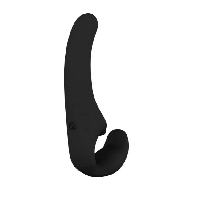 LOLA GAMES Dildo dublu LOLA NATURAL Temptation strap-on fără ham din silicon moale culoare negru lungime 23.5 cm