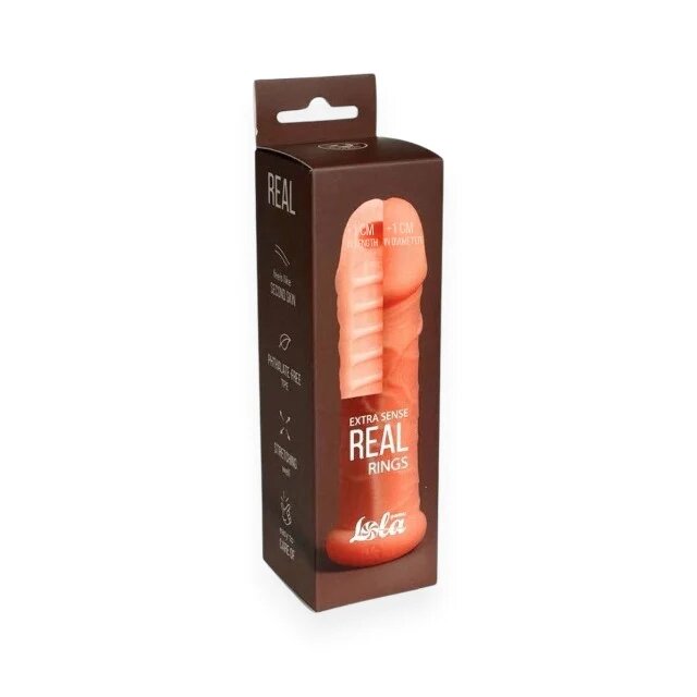 LOLA GAMES Manșon pentru extensia penisului LOLA Real Bubbles +1 cm în lungime +1 cm în grosime culoarea pielii