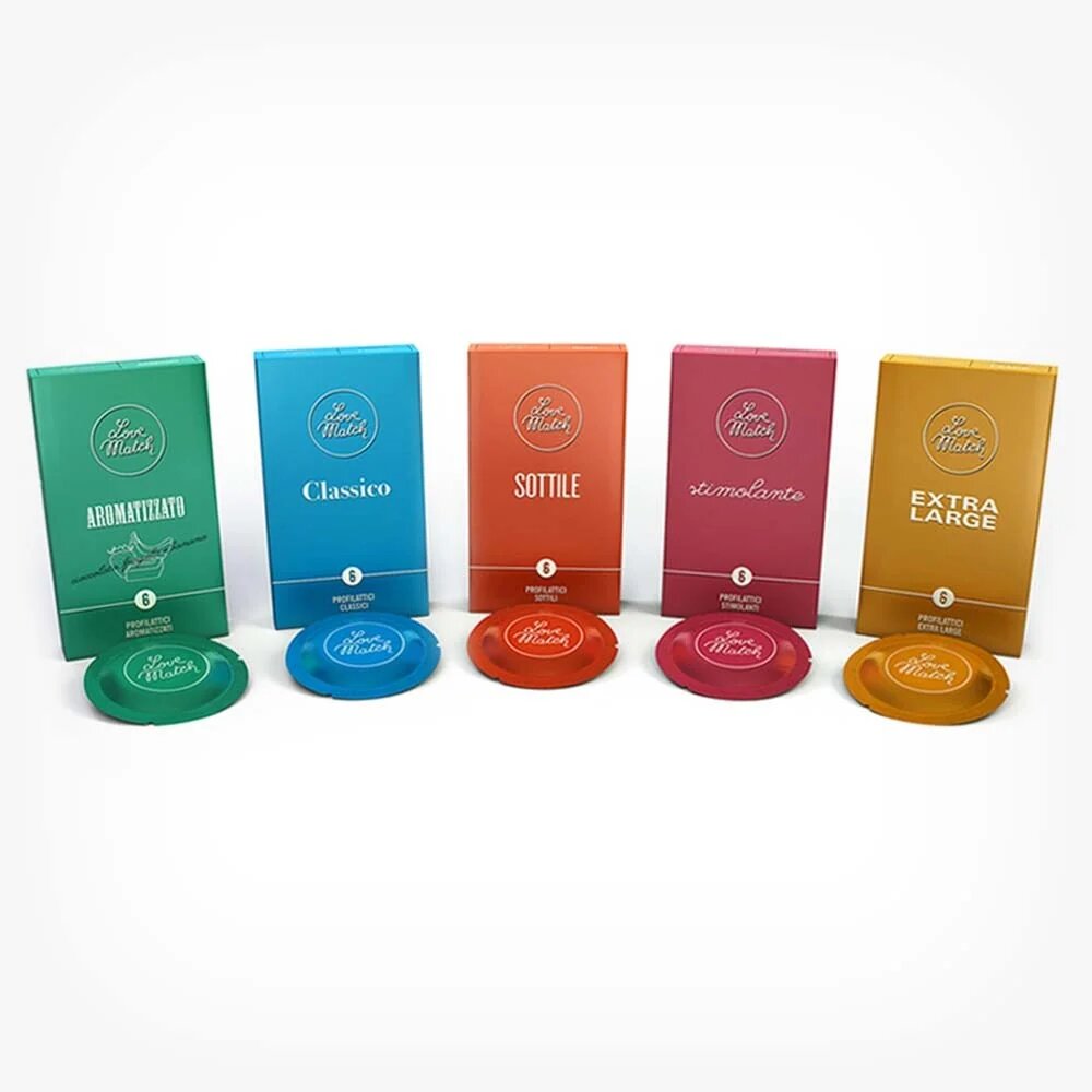 Love Match Prezervative Aromatizzato din latex cu arome de ciocolată căpșuni și banane diametru 53 mm 6 buc