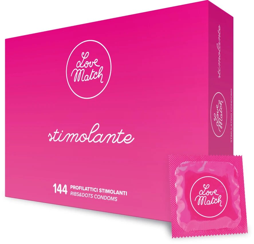Love Match Prezervative profesionale Stimolante cu striatii si puncte in relief 144 buc