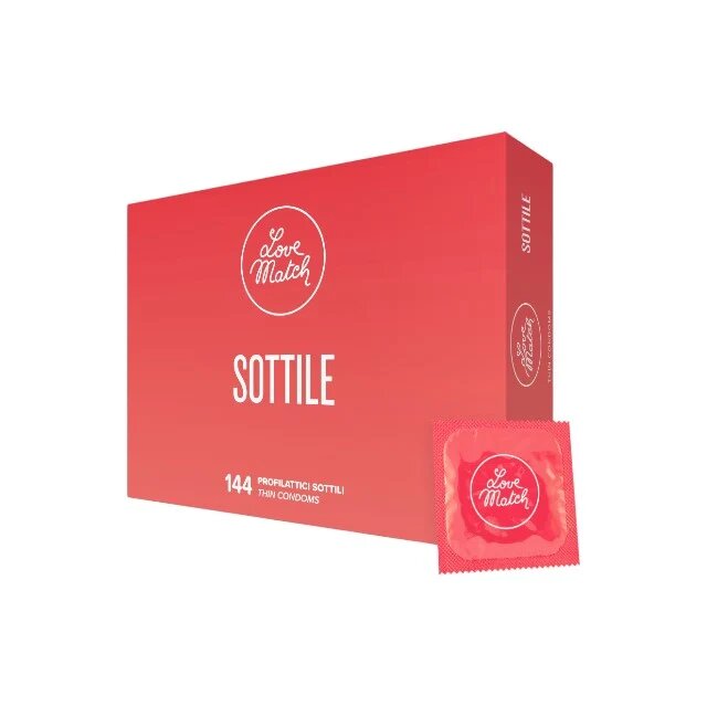 Love Match Prezervative Sottile din latex natural subțiri diametru 53 mm 144 buc