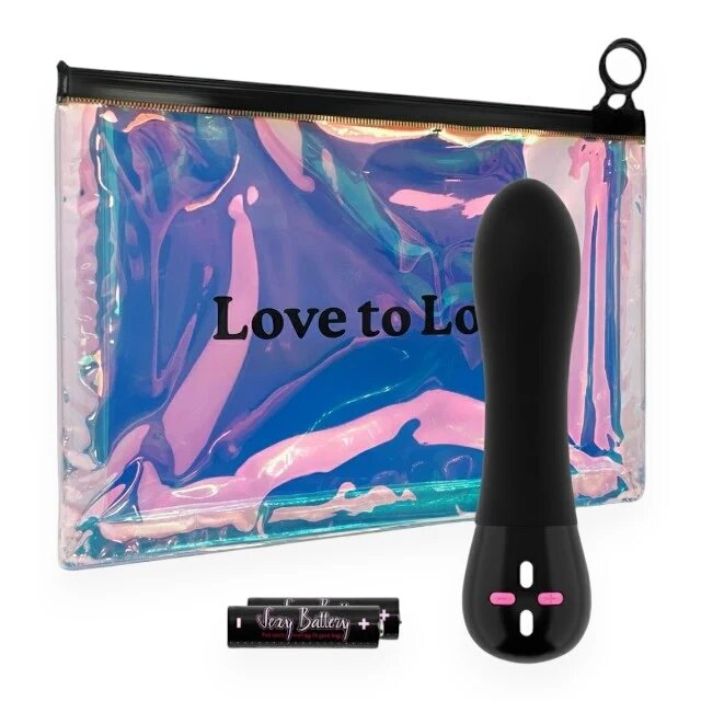 LOVE TO LOVE Vibrator cu telecomandă 7 funcții de vibrație 4 trepte de intensitate cu geantă holografică din silicon fin 12 cm