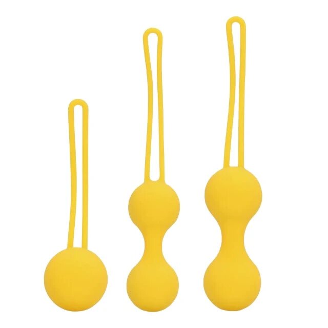 Loveline Set bile kegel Thumping Kegel Ball Exercise Set pentru tonifierea mușchilor pelvieni rezistente la apă galben
