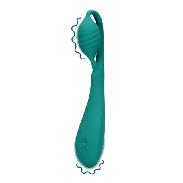 Loveline Vibrator G-Spot Vibrator with Bead pentru stimularea punctului G 12 funcții de vibrație 21.6 cm verde