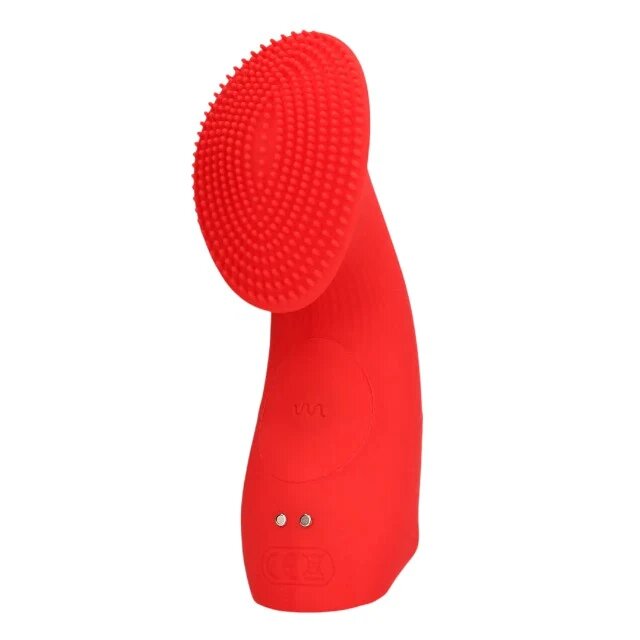 Loveline Vibrator pentru deget Textured Finger Vibrator cu stimulator clitoris texturat 10 funcții de vibrație roșu