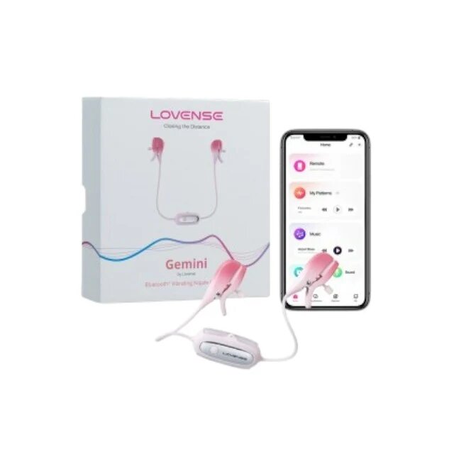 Lovense Cleme pentru sani - GEMINI cu vibratii si control prin aplicatie culoarea roz 14 cm