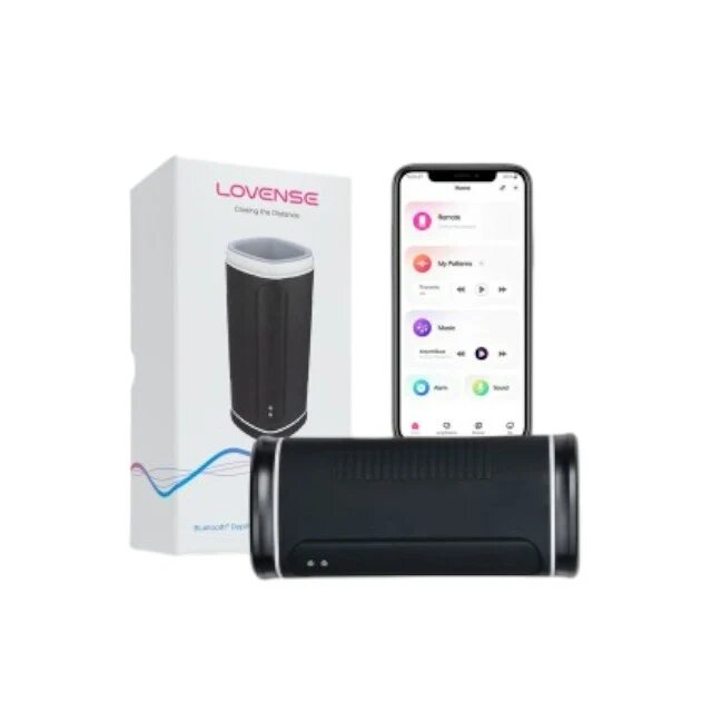 Lovense Masturbator - HEAT control prin aplicatie creeaza o senzatie placuta de caldura asemanatoare pielii pentru o stimulare mai reala 17 cm culoarea negru cu alb