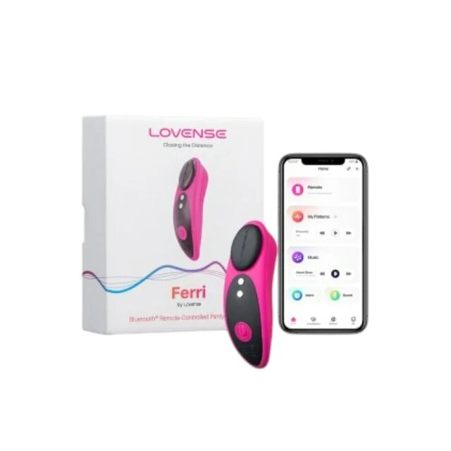 Lovense Stimulator - FERRI control prin aplicatie pentru stimularea clitorisului 11.5 cm culoarea roz cu negru