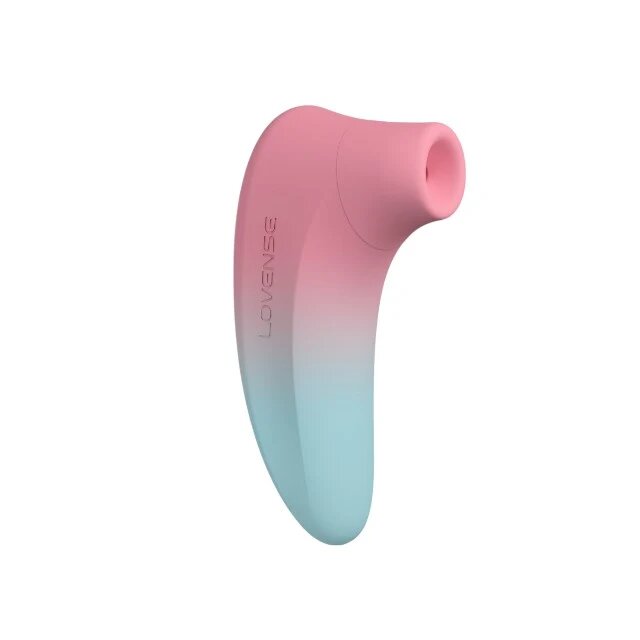 Lovense Stimulator - TENERA2 pentru stimularea clitorisului cu pulsatii de aer oferind o senzatie de aspiratie pulsanta culoare roz cu albastru 15.60 cm